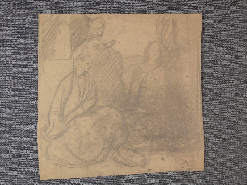 298ch . three figures in an interior Biblical / classical